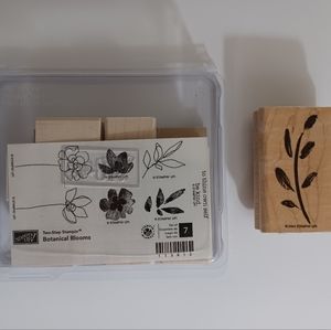 New Stampin Up Rubber Stamps Botanical Blooms Two Step Garden Flowers +Extra